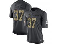 #37 Limited Damien Harris Black Football Men's Jersey New England Patriots 2016 Salute to Service