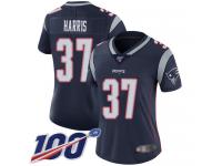 #37 Limited Damien Harris Navy Blue Football Home Women's Jersey New England Patriots Vapor Untouchable 100th Season