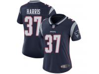 #37 Limited Damien Harris Navy Blue Football Home Women's Jersey New England Patriots Vapor Untouchable