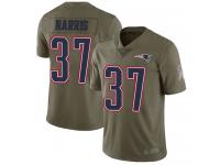 #37 Limited Damien Harris Olive Football Men's Jersey New England Patriots 2017 Salute to Service