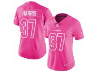 #37 Limited Damien Harris Pink Football Women's Jersey New England Patriots Rush Fashion