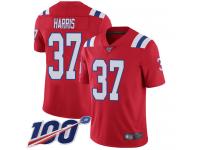 #37 Limited Damien Harris Red Football Alternate Men's Jersey New England Patriots Vapor Untouchable 100th Season