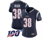 #38 Limited Brandon Bolden Navy Blue Football Home Women's Jersey New England Patriots Vapor Untouchable 100th Season