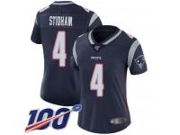 #4 Limited Jarrett Stidham Navy Blue Football Home Women's Jersey New England Patriots Vapor Untouchable 100th Season