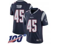 #45 Limited Donald Trump Navy Blue Football Home Youth Jersey New England Patriots Vapor Untouchable 100th Season