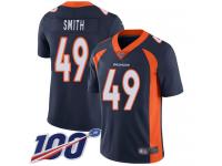 #49 Limited Dennis Smith Navy Blue Football Alternate Men's Jersey Denver Broncos Vapor Untouchable 100th Season