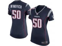 #50 Game Chase Winovich Navy Blue Football Home Women's Jersey New England Patriots