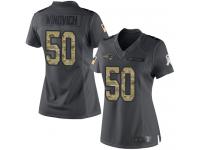 #50 Limited Chase Winovich Black Football Women's Jersey New England Patriots 2016 Salute to Service