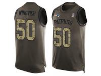 #50 Limited Chase Winovich Green Football Men's Jersey New England Patriots Salute to Service Tank Top