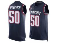 #50 Limited Chase Winovich Navy Blue Football Men's Jersey New England Patriots Player Name & Number Tank Top