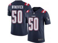 #50 Limited Chase Winovich Navy Blue Football Youth Jersey New England Patriots Rush Vapor Untouchable