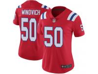 #50 Limited Chase Winovich Red Football Alternate Women's Jersey New England Patriots Vapor Untouchable