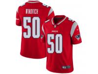 #50 Limited Chase Winovich Red Football Youth Jersey New England Patriots Inverted Legend