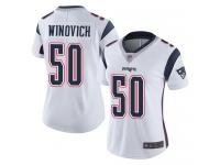 #50 Limited Chase Winovich White Football Road Women's Jersey New England Patriots Vapor Untouchable