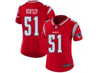 #51 Limited Ja'Whaun Bentley Red Football Women's Jersey New England Patriots Inverted Legend