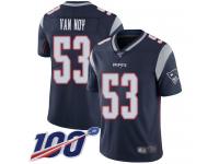 #53 Limited Kyle Van Noy Navy Blue Football Home Men's Jersey New England Patriots Vapor Untouchable 100th Season