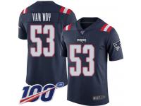 #53 Limited Kyle Van Noy Navy Blue Football Men's Jersey New England Patriots Rush Vapor Untouchable 100th Season