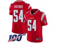 #54 Limited Dont'a Hightower Red Football Men's Jersey New England Patriots Inverted Legend 100th Season