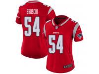 #54 Limited Tedy Bruschi Red Football Women's Jersey New England Patriots Inverted Legend