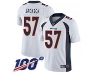 #57 Limited Tom Jackson White Football Road Men's Jersey Denver Broncos Vapor Untouchable 100th Season