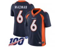 #6 Limited Colby Wadman Navy Blue Football Alternate Men's Jersey Denver Broncos Vapor Untouchable 100th Season