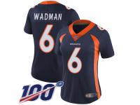 #6 Limited Colby Wadman Navy Blue Football Alternate Women's Jersey Denver Broncos Vapor Untouchable 100th Season