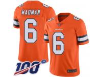 #6 Limited Colby Wadman Orange Football Men's Jersey Denver Broncos Rush Vapor Untouchable 100th Season