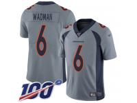 #6 Limited Colby Wadman Silver Football Youth Jersey Denver Broncos Inverted Legend 100th Season