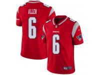 #6 Limited Ryan Allen Red Football Men's Jersey New England Patriots Inverted Legend