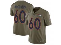 #60 Limited Connor McGovern Olive Football Youth Jersey Denver Broncos 2017 Salute to Service