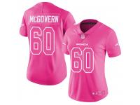 #60 Limited Connor McGovern Pink Football Women's Jersey Denver Broncos Rush Fashion