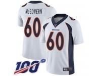 #60 Limited Connor McGovern White Football Road Youth Jersey Denver Broncos Vapor Untouchable 100th Season