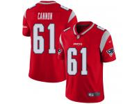 #61 Limited Marcus Cannon Red Football Men's Jersey New England Patriots Inverted Legend