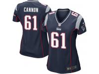 #61 Marcus Cannon New England Patriots Home Jersey _ Nike Women's Navy Blue NFL Game