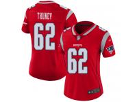 #62 Limited Joe Thuney Red Football Women's Jersey New England Patriots Inverted Legend