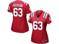 #63 Tre Jackson New England Patriots Alternate Jersey _ Nike Women's Red NFL Game