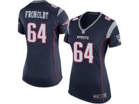 #64 Game Hjalte Froholdt Navy Blue Football Home Women's Jersey New England Patriots