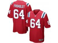 #64 Game Hjalte Froholdt Red Football Alternate Men's Jersey New England Patriots