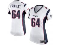 #64 Game Hjalte Froholdt White Football Road Women's Jersey New England Patriots