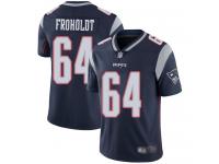 #64 Limited Hjalte Froholdt Navy Blue Football Home Youth Jersey New England Patriots Vapor Untouchable