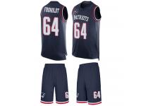 #64 Limited Hjalte Froholdt Navy Blue Football Men's Jersey New England Patriots Tank Top Suit