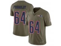 #64 Limited Hjalte Froholdt Olive Football Youth Jersey New England Patriots 2017 Salute to Service