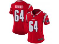 #64 Limited Hjalte Froholdt Red Football Women's Jersey New England Patriots Inverted Legend