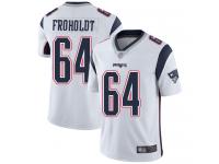 #64 Limited Hjalte Froholdt White Football Road Men's Jersey New England Patriots Vapor Untouchable