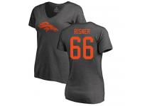 #66 Dalton Risner Ash Football One Color Women's Denver Broncos T-Shirt