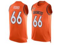 #66 Dalton Risner Orange Football Men's Jersey Denver Broncos Player Name & Number Tank Top