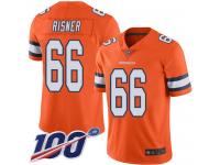 #66 Limited Dalton Risner Orange Football Youth Jersey Denver Broncos Rush Vapor Untouchable 100th Season