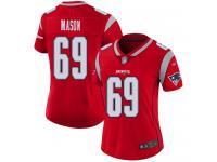 #69 Limited Shaq Mason Red Football Women's Jersey New England Patriots Inverted Legend