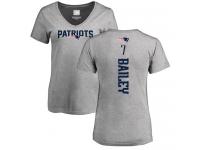 #7 Jake Bailey Ash Football Backer V-Neck Women's New England Patriots T-Shirt