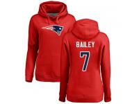 #7 Jake Bailey Red Football Name & Number Logo Women's New England Patriots Pullover Hoodie